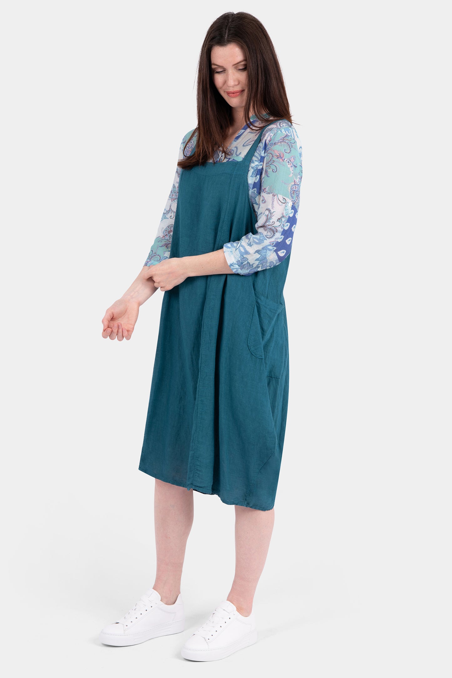 Pinafore Linen Dress