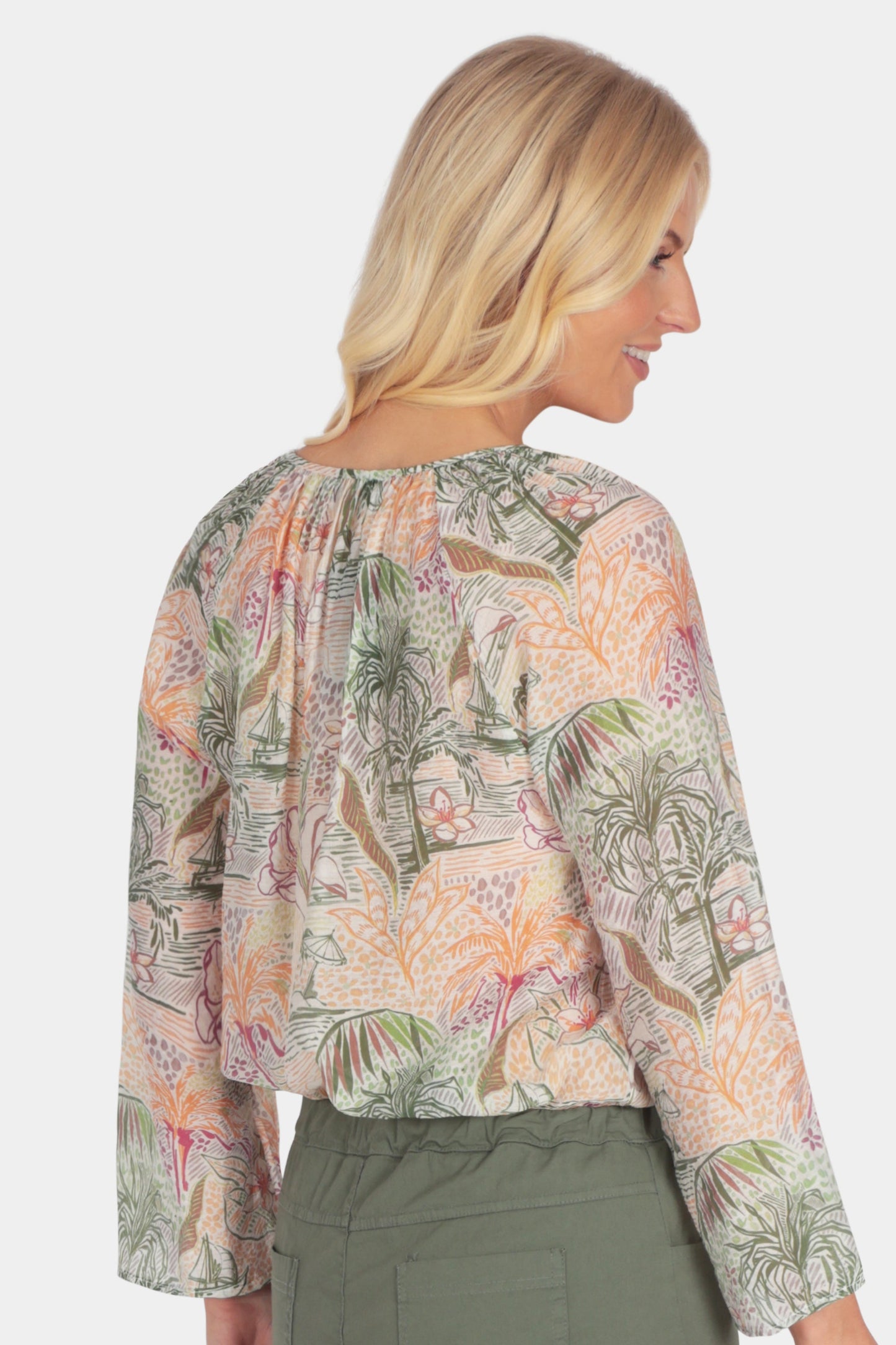 Oriental Print Blouse