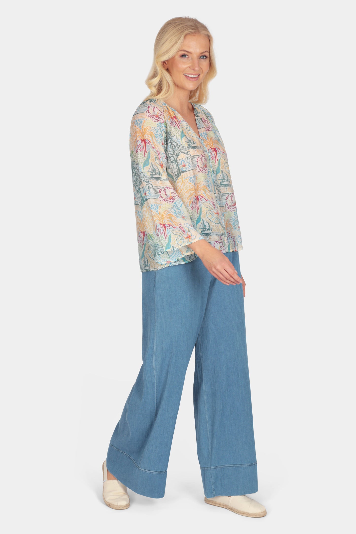 Oriental Print Blouse