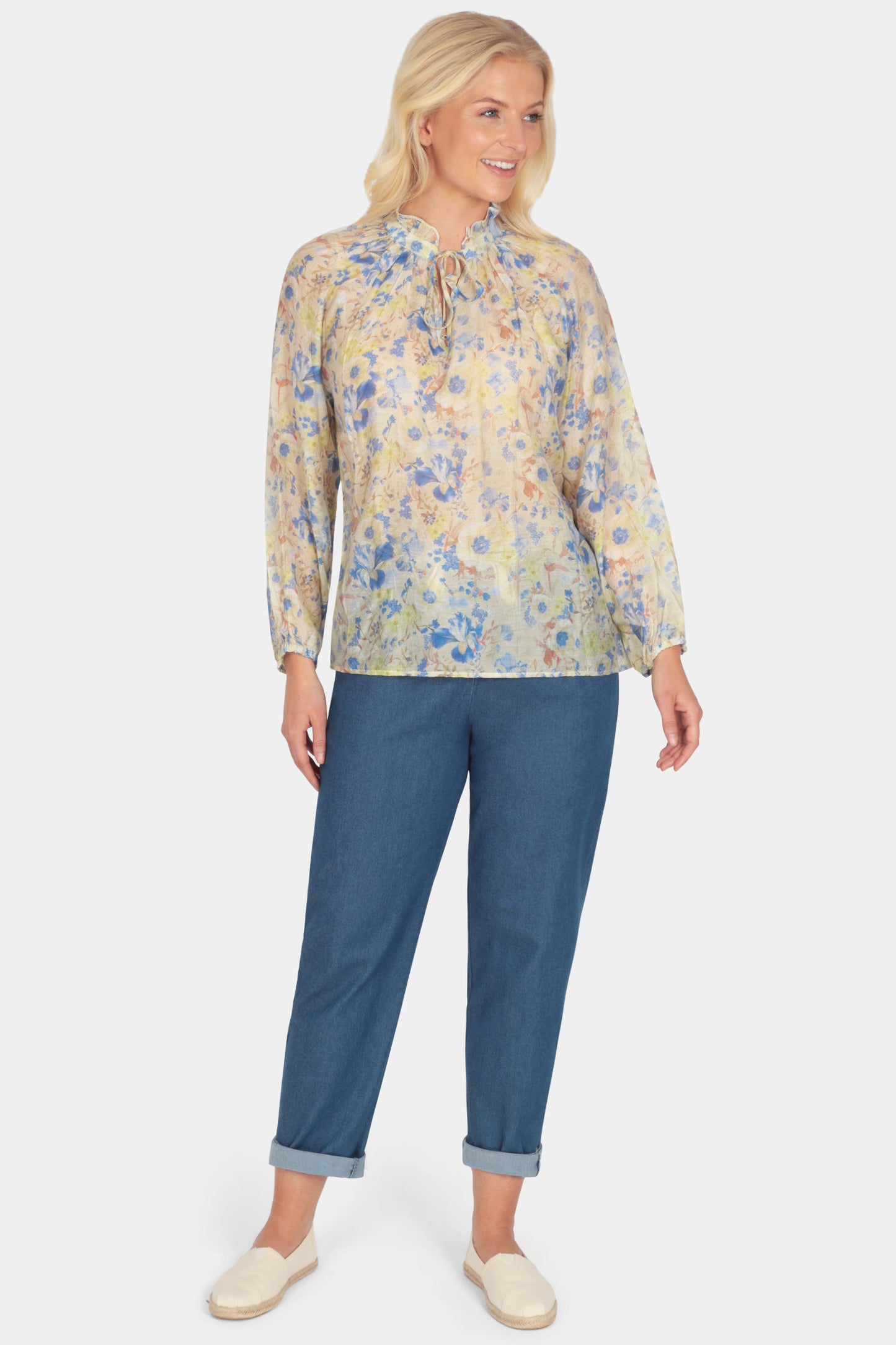Azalea Flower Print Blouse