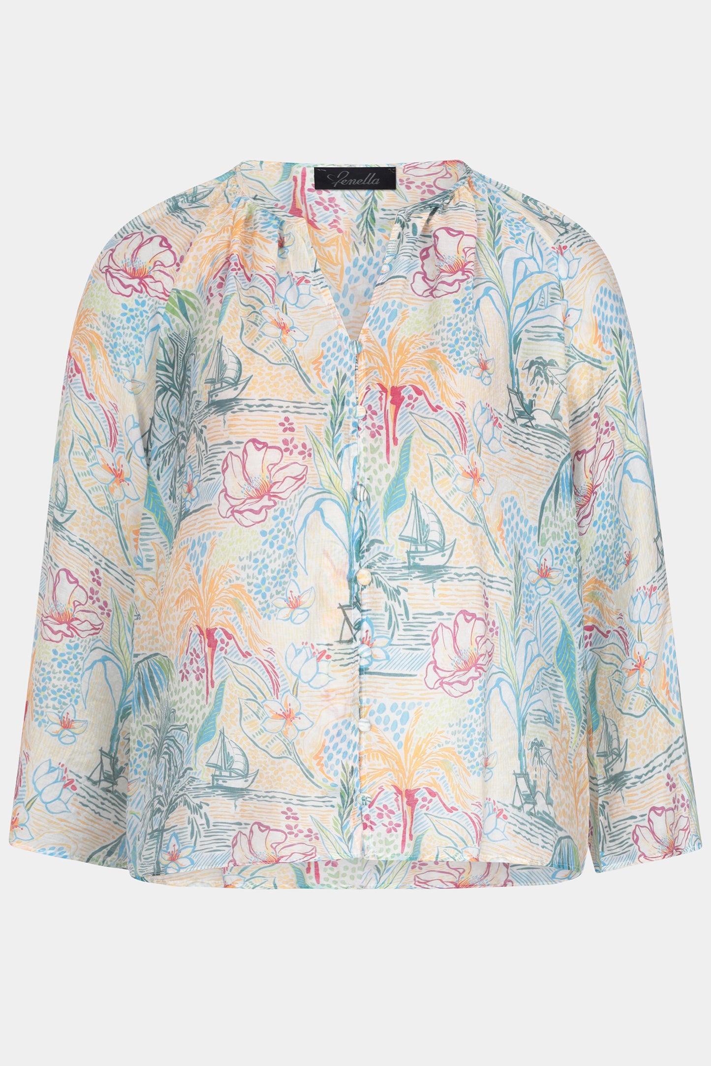 Oriental Print Blouse