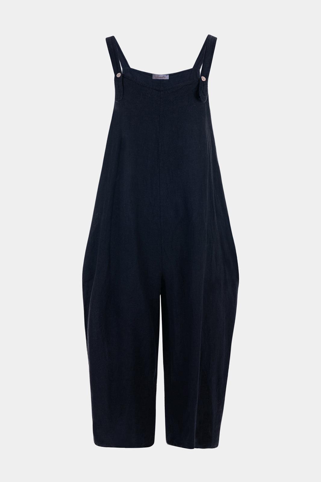 2054 Easel Linen Dungaree - Fenella