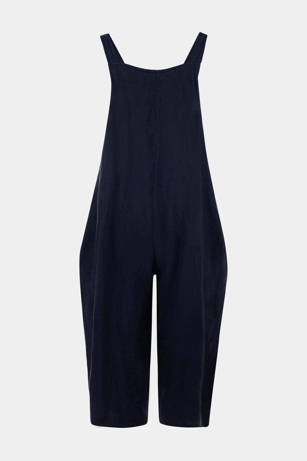 2054 Easel Linen Dungaree - Fenella