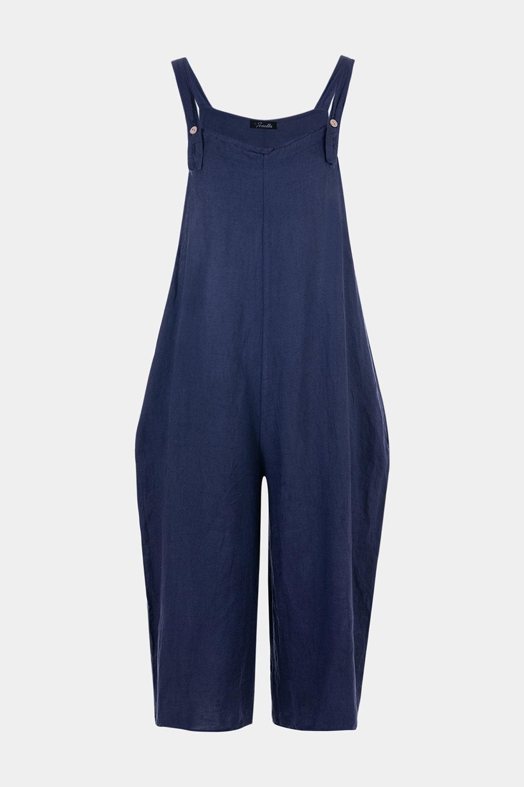 2054 Easel Linen Dungaree - Fenella