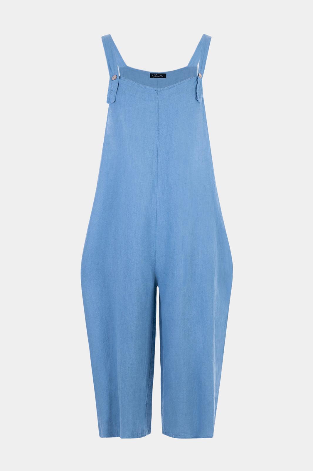 2054 Easel Linen Dungaree - Fenella