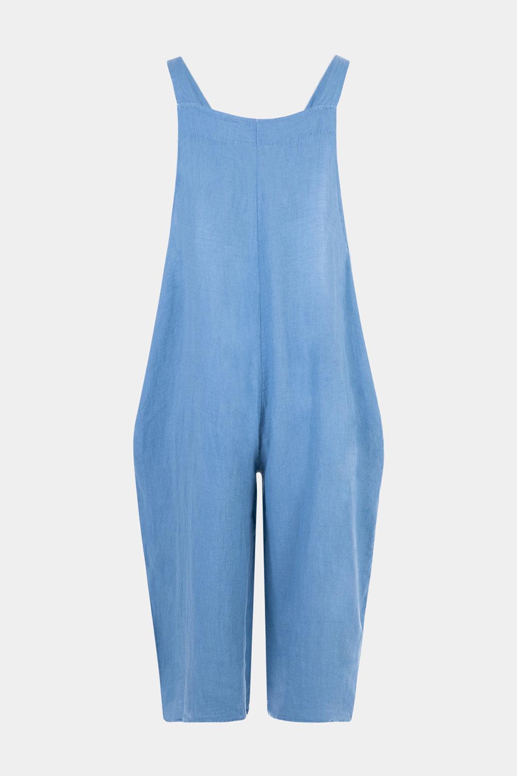 2054 Easel Linen Dungaree - Fenella