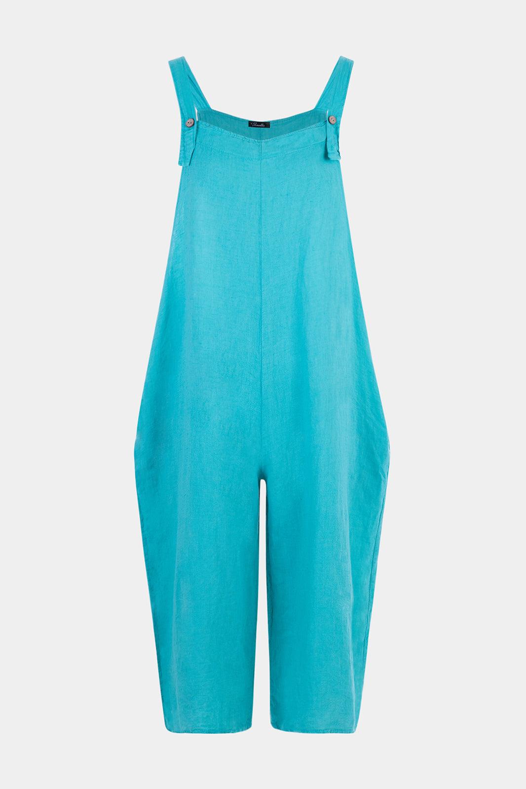 2054 Easel Linen Dungaree - Fenella