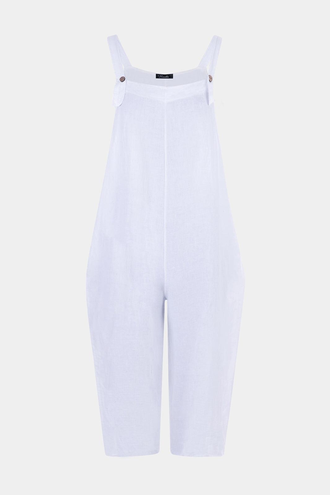 2054 Easel Linen Dungaree - Fenella