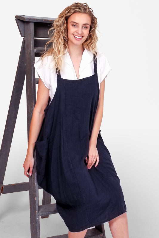 Pinafore Linen Dress