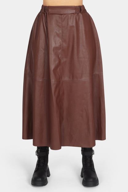 Vegan Leather Pocket Skirt