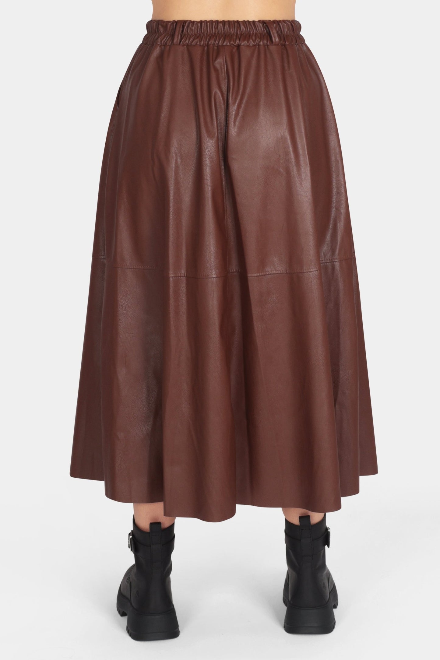 Vegan Leather Pocket Skirt