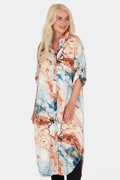 Marble Print Dress