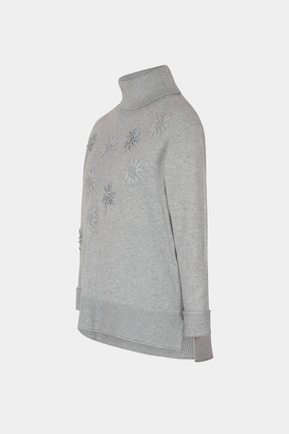 Flower Embroidery Front Jumper