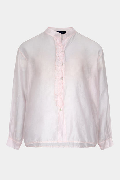 Silk Ruffle Front Blouse