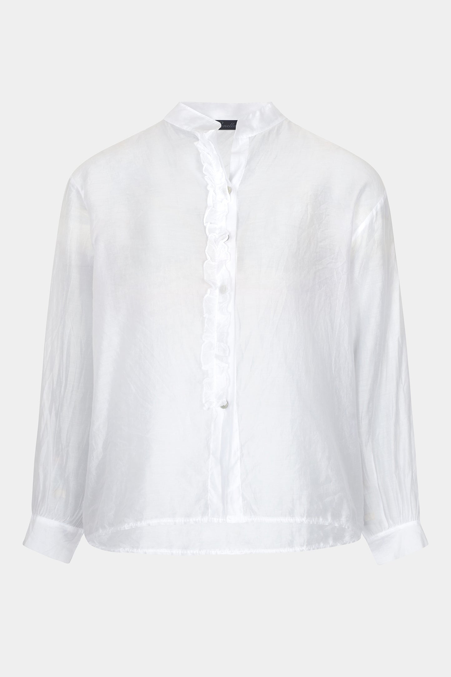 Silk Ruffle Front Blouse