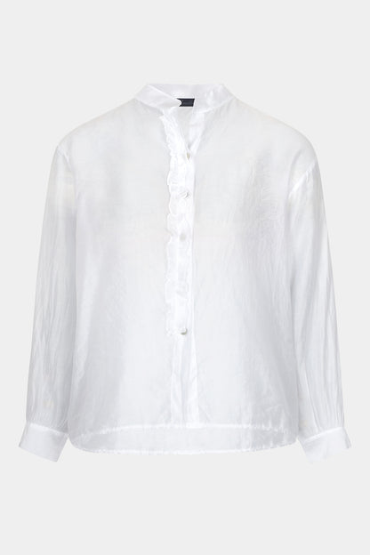 Silk Ruffle Front Blouse