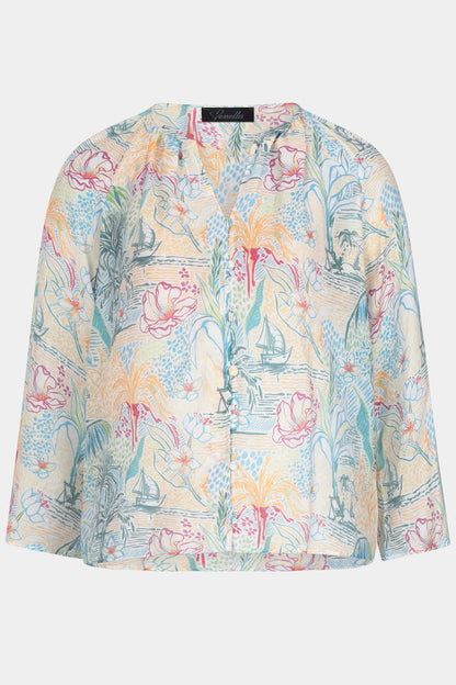 Oriental Print Blouse