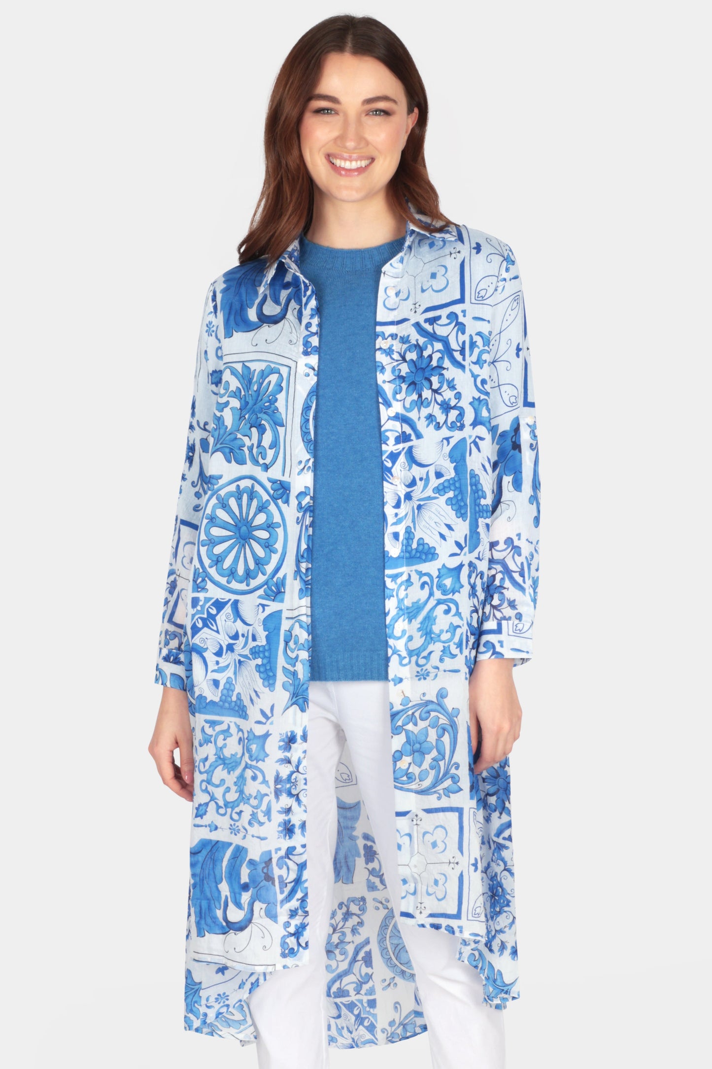 Mosaic Shirt Print Dress