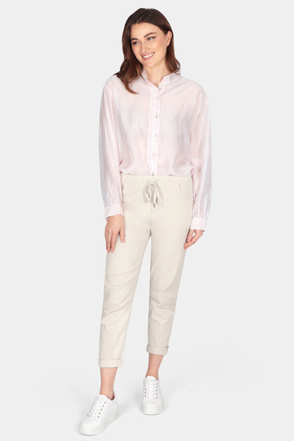 Silk Ruffle Front Blouse