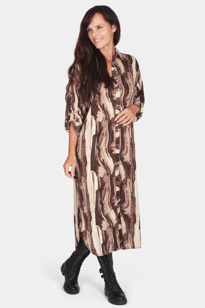 Figaro Wave Print Cardi Dress