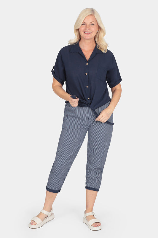 Judie Cropped Tie Up Shirt