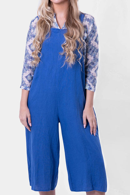 2054 Easel Linen Dungaree - Fenella
